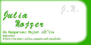 julia mojzer business card